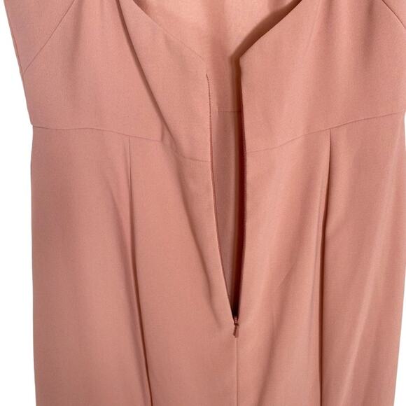 DESSY COLLECTION Diamond Cutout Back Trumpet Gown in Desert Rose - Picture 5 of 10